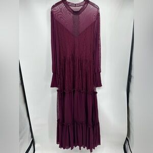 BLACK MILK MIDNIGHT RITUAL WINE SHEER DRESS